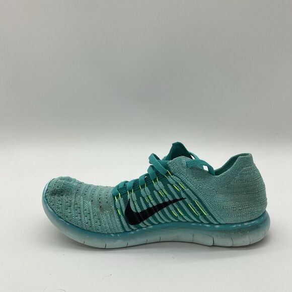 Womens Size 6.5 Nike Free RN Flyknit Hyper Turquoise Running Athletic Sneakers - Picture 5 of 9